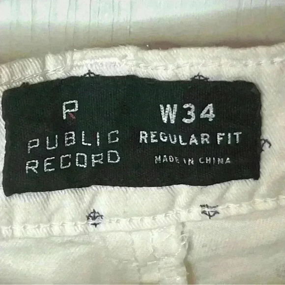 Public Record Nautical Shorts Men 34 White Chino Regular Fit Preppy - Picture 4 of 6